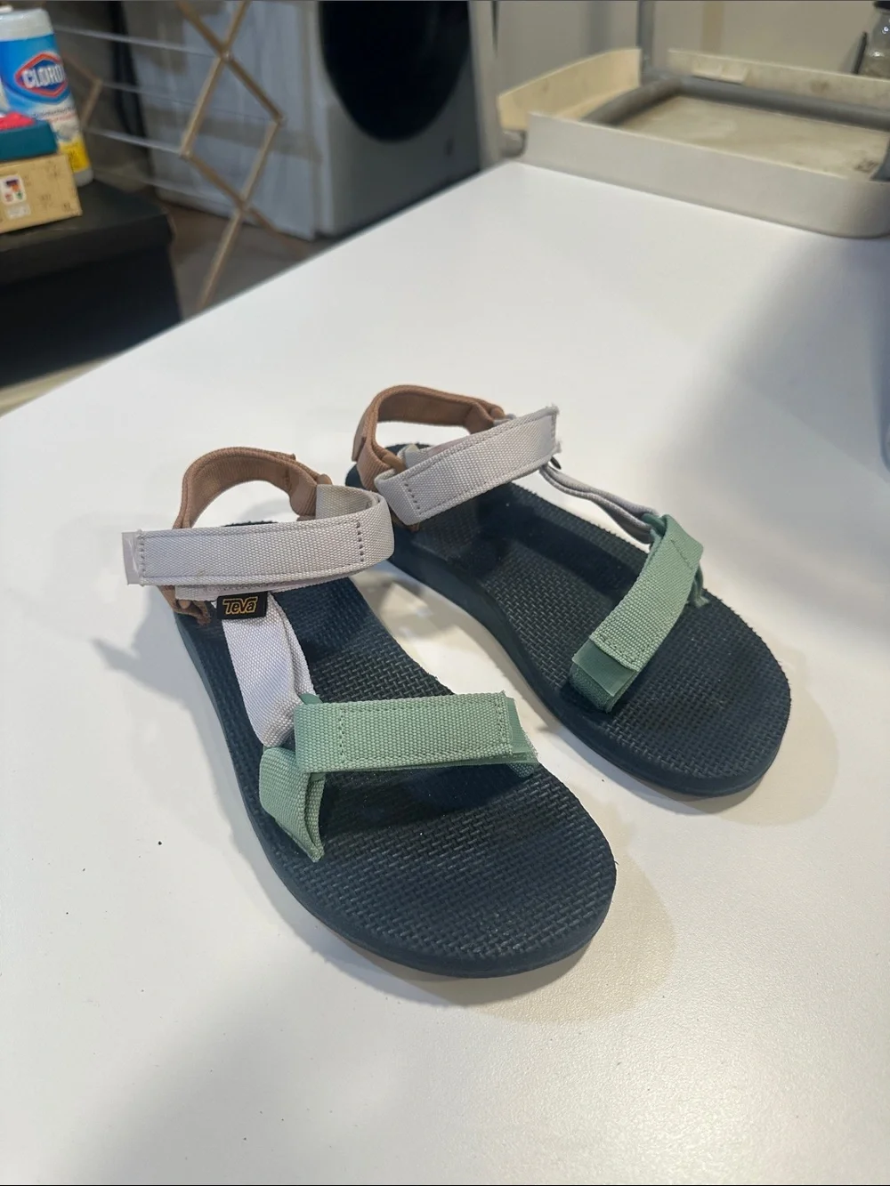 Teva Kids Multicolor Strap Sandals - White, Mint & Tan
